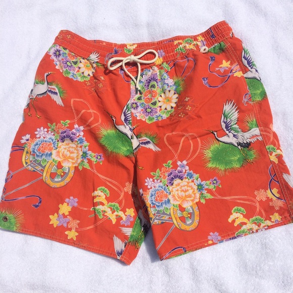 orange polo swim trunks